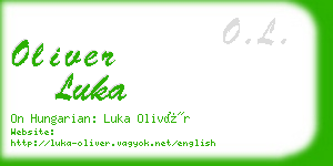 oliver luka business card